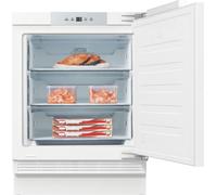 Fridgemaster MBUZ6097E Integrated Under Counter Freezer with Fixed Door Hinge Kit - E Rated, White
