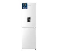Fridgemaster MC55251DE 55cm Freestanding 256 litre 50/50 Fridge Freezer with Non-plumbed Water Dispenser - Frost Free - LED Lighting- 4 Star Freezer Rating -White - E Rated, H182.4 x W55 x D55.7 (cm)