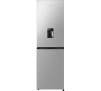 Fridgemaster MC55251DES 55cm Freestanding 256 litre 50/50 Frost Free Fridge Freezer with Non-plumbed Water Dispenser - LED Lighting- 4 Star Freezer Rating -Silver - E Rated, H182.4 x W55 x D55.7 (cm)