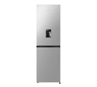 Fridgemaster MC55251DES 55cm Freestanding 256 litre 50/50 Frost Free Fridge Freezer with Non-plumbed Water Dispenser - LED Lighting- 4 Star Freezer Rating -Silver - E Rated, H182.4 x W55 x D55.7 (cm)