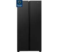 Fridgemaster MS83430EB 441L American Fridge Freezer, Black, Total No Frost, Compact 83cm Non-Plumbed Water Dispenser E