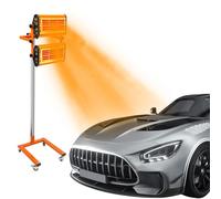 Fridgestea 1000Wx2 Dual Head Infrared Paint Curing Lamp with Timer, Professional Infrared Heat Lamp for Automotive Repair & Drying, Adjustable Car Dryer Infrared Lamp with 360°Rotation & Mobile Stand