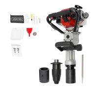 Fridgestea 2-IN-1 Petrol Post Driver, 32.7cc 2-Stroke Demolition Hammer, Fence Knocker Pile Driver with 2 Sleeves, 1 Conversion Head, 1 Chisel, 1700-2230BPM Impact Frequency, 1.45N.m