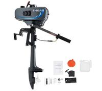 Fridgestea 2 Stroke Outboard Boat Engine Motor, 49CC 3.5HP Petrol Boat Engine, Half Water Cooling & Air Cooling Trolling Motor, CDI Ignition System, Short Shaft for Boats, Dinghies, Kayaks