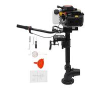Fridgestea 4.0HP Outboard Motor, 55cc Petrol Boat Engine for Fishing | Air Cooling Trolling Motor, 2.9kW Power, 4500-5500RPM, 360° Rotation, 1.1L Fuel Tank, Fits 500kg Boats, Manual Start