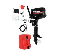 Fridgestea 4 Stroke 6.5HP Outboard Motor with Fuel Tank and Pipe, 123CC Petrol Boat Engine, Water Cooling Trolling Motor, CDI Ignition, Short Shaft for Inflatable Boats, Dinghies, Kayaks