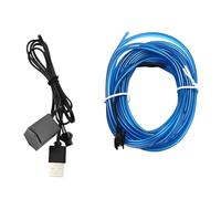 Fridgestea 5m EL Wire, Universal LED Strip Light mit USB Driver, Neon Wire for Car Interior/Decorations (5M/16.5FT, Blue)