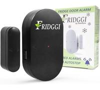 FRIDGGI - Fridge Door Alarm with Delay, Low/Loud 80dB to 110dB, Freezer Door Chime when Left Open, 60sec, 120sec, 180sec Reminders (Black)