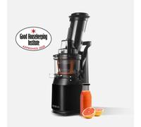 Fridja f1900 Cold Press Juicer, 240W Masticating Slow Juicer with 78mm (3”) BPA-Free Wide Chute, Black Stainless Steel body, Juice, Vegan Nut Milks, Sorbet, Ice Cream, Easy to Clean