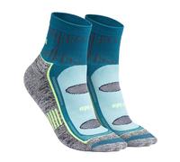 Frido Active Quarter Length Socks for Men & Women | Ideal for Badminton, Walking, Running, Gym & Sports | Anti-Sweat, Odor-Free | Cotton Nylon Grip Socks (IN, Alpha, S, 1, Cyan)