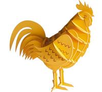 Fridolin GmbH 3D Paper Model - Rooster, Made of Paper W/H/D: Approx. 11 × 9 × 4 cm (Assembled)