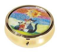 Fridolin Wachtmeister Pill Box Round Metal for Momenti di Felicita Tablets