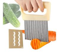 Fried Apple Cutter, Vegetable Chopper for Chips Potato Carrot | Kitchen Tool Notched Design Preparation Fries Vegetables Fruits