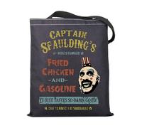 Fried Chicken And Gasoline Reusable Bag Horror Movie Inspired Gift Captain Spaulding Tote Bag Scary Clown Gift For Horror Lovers (Chicken TOTE)