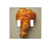Fried Chicken Double Gang Toggle Light Cover Wall Plate Switch Decor Standard Size - 11.4x11.4cm