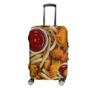 Fried Chicken French Fries Luggage Cover Washable Suitcase Protector Anti-Scratch Suitcase Covers Fits 18-32 Inch XL