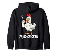 Fried Chicken Funny Smoking Chicken Meme Zip Hoodie