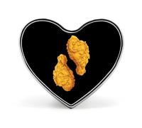 Fried Chicken Legs Drumstick Heart Shaped Enamel Brooch Pin Button Badges Decoration Hat Clothing Bag Accessories Gift Crafts