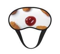 Fried Chicken Nuggets Blackout Sleep Mask - Soft Adjustable Eye Mask for Full Light Blocking, Deep Sleep, Travel & Relaxation