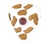 Fried Chicken Nuggets Guitar Picks Includes Thin Medium And Heavy Gauge Unique Guitar Gift For Bass Electric Acoustic Guitars Ukulele (12 Count)