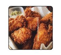 Fried Chicken Nuggets Picnic Blanket 150x150cm, Foldable 2-in-1 Picnic Mat and Tote Bag Portable Waterproof Beach Mat Sandproof Outdoor Blanket for Park, Hiking, Beach, Camping, Travel