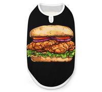 Fried Chicken Sandwich Fast Food Dog Clothes Printed Pet Shirts Summer Vest T-Shirt Sweatshirt for Small Dogs Cats 2XL