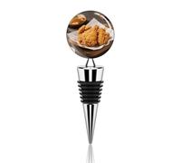 Fried Chicken Wine Bottle Stopper Decorative Vacuum Silicone Wine Stopper with Beautiful Art Glass Reusable Beverage Bottle Sealer Keeps Fresh