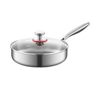 Fried Cream Uncoated with Handle - Durable Pans with Scratch Resistant Coating for Easy Cooking and Cleaning | Uniform Heat Distribution | Compatible with Gas Cooking, Elect