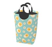 Fried Egg and Daisy Dirty Clothes Pack Waterproof Foldable Oxford Cloth Laundry Hamper