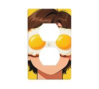 Fried Egg Eye Mask Decorative Switch Plate Cover-Unbreakable Polycarbonate Wall Plate for Home Office, 1 Gang with Screws