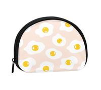 Fried Egg Food Repeat, Women's Storage Bag Shell Makeup Bag Small Coin Purse Shell Change Pouch