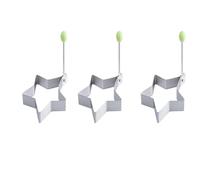 Fried Egg Mold 3PCS Stainless Steel Fried Egg Shaper Mould Pancake Mold Creative Cake Grinding Tool Maker Baking Kitchen Gadgets(3PCS Star)