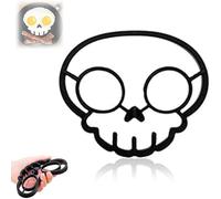 Fried Egg Mold Horror Skull Breakfast Omelette Egg Molds Reusable Silicone Skeleton Cooking Mold Ghost Pancake Maker Eggs Holder Halloween DIY Kitchen Accessorie Gadget (1PCS)
