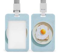 Fried Egg on Toast ID Badge Holder Retractable Clip Card Holder Card Protector Name Badge Name Tag for Work OfficeNurse