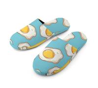 Fried Eggs Breakfast Slippers Women Winter Warm Cotton Hotel Slippers Anti-Slip Bedroom Slip-Ons Shoes 36-37_（5.5-6）