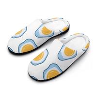 Fried Eggs Breathable Slippers Women Slip On Winter Warm House Slippers Shoes Bedroom 9-10(40-41)