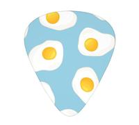 Fried Eggs Seamless Pattern,12 Pcs Guitar Pick,3 Different Thickness Plectrums for Acoustic Guitar Bass Ukulele (0.46mm 0.96mm 0.71mm)