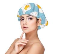 Fried Eggs Seamless Pattern,Adult's Satin Sleeping Cap - Women's Elastic Sleep Bonnet, Adjustable Overnight Hair Cover