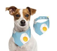Fried Eggs Seamless Pattern,Dog Bandanas Cotton Pet Scarf Adjustable Bibs for Pet,M