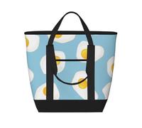 Fried Eggs Seamless Pattern,Lunch Bags Large Capacity Insulated Tote Bag For Women Men Work Picnic Travel