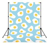 Fried Eggs Seamless Pattern, Photography Backdrop Photo Props 5x7FT Photo Background for Party Home Decoration