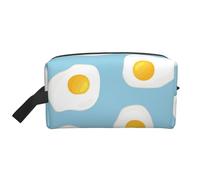 Fried Eggs Seamless PatternMakeup Trave Bag for Women,Cosmetic Large Capacity Organizer