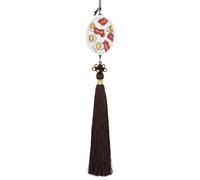 Fried Eggs with Bacon Cute Car Pendant Glass Rear View Mirrors Charms Ornament Crafts Creative Hanging Decor
