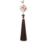 Fried Eggs with Bacon Cute Car Pendant Glass Rear View Mirrors Charms Ornament Crafts Creative Hanging Decor