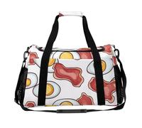 Fried Eggs with Bacon Fashion Duffle Bag for Travel Lightweight Weekender Gym Bag Carry On Overnight Pouch
