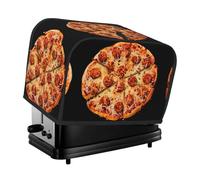 Fried Pizza Toaster Cover 2 Slice, Waterproof Bread Machine Covers with Pockets Universal Size Kitchen Small Appliance Cover with Handle, Dust and Fingerprint Protection