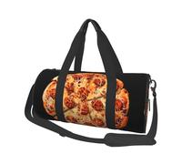 Fried Pizza Travel Duffel Bag Sports Gym Bag, Lightweight Overnight Weekender Bag With Shoes Compartment Yoga Gym Sports Bag For Men Women