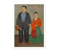 Frieda & Diego Riviera Frida Kahlo Poster, Classic Art Painting Print, Art Exhibition Neutral Wall Art, Vintage Minimalist Home Decor Picture, A5 (Print Only) - 21x14.8cm