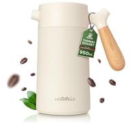 Friedewald® Thermo French Press - for Coffee & Tea - 1L/8 Cups - for Camping and Home - Double-Walled Insulated - French Coffee Press - Austrian Stainless Steel - 8h Thermal Effect