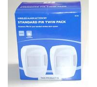 Friedland Twin Pack DC44 Wireless PIR Additional Sensors Compatible with 433MHz Wireless Control Panels such as DWF1 Intruder Alarm